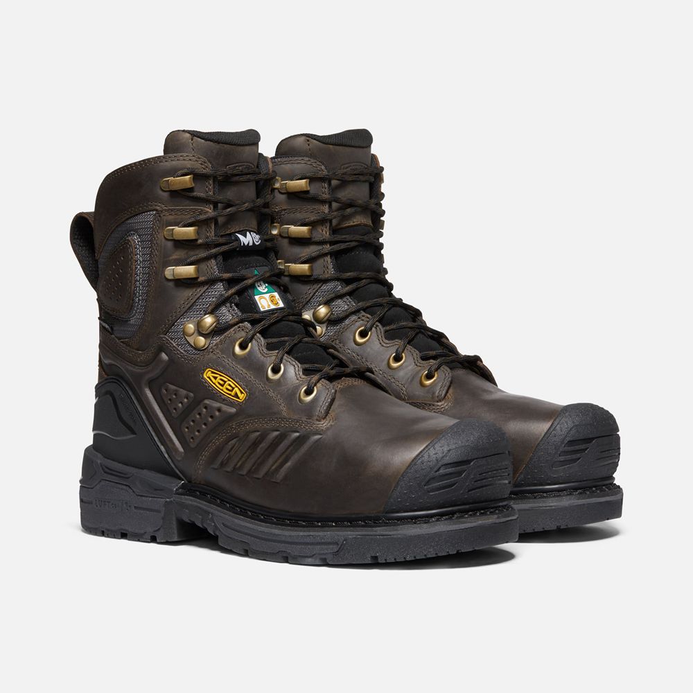 Botas de Trabajo Keen Mexico Negros Marrom - Hombre Csa Philadelphia 8\" Internal Met Waterproof (Car